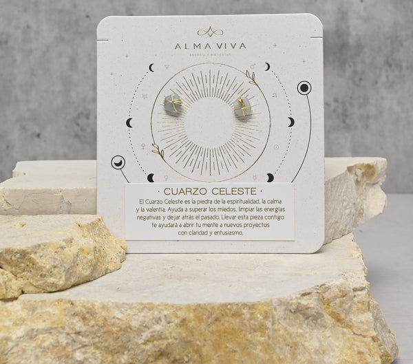 Cuarzo Celeste - Zarcillos Enmarañados