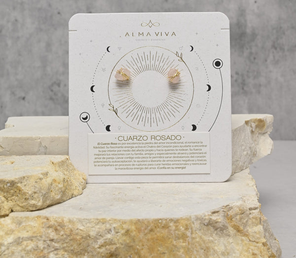 Cuarzo Rosado- Zarcillos Enmarañados